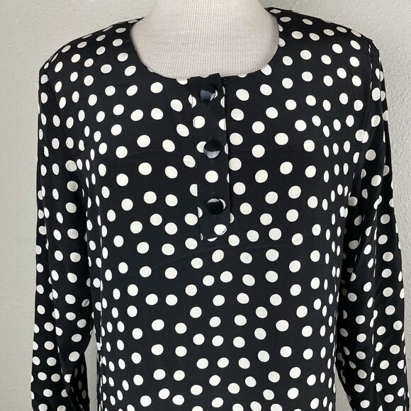 Vintage 80’s Pat Argenti Silk Polka Dot Dress EUC - Picture 5 of 8